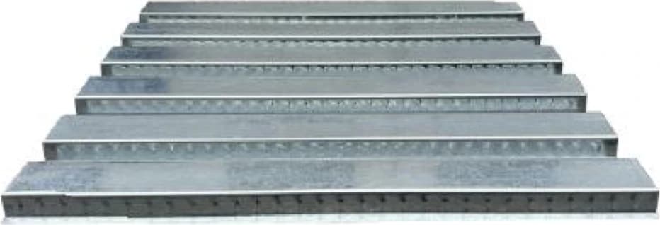 Bundle of 1.5 inch Type B galvanized steel deck panels