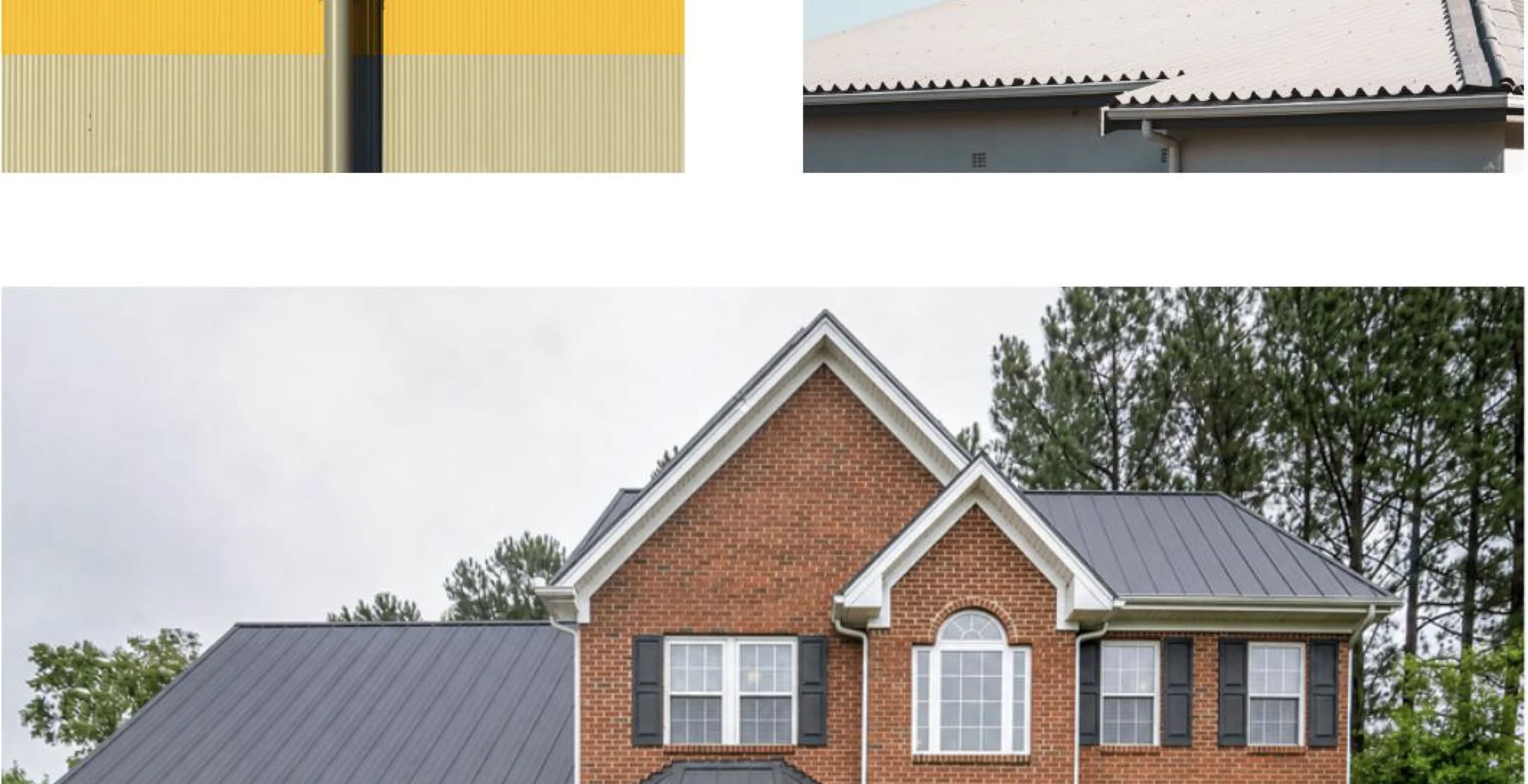 Brick two-storey house with a charcoal standing-seam metal roof